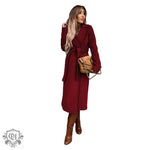 Polo Collar Woolen Trench Coat - QH Clothing