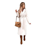 Polo Collar Woolen Trench Coat - QH Clothing