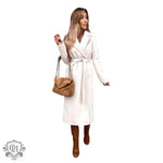 Polo Collar Woolen Trench Coat - QH Clothing