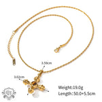 Exquisite Tiger's Eye Cross Necklace in 18K Gold -  QH Clothing