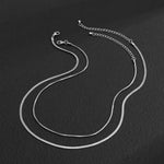 Fashionable simple double-layer flat snake chain design punk style all-match necklace - QH Clothing