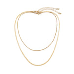 Fashionable simple double-layer flat snake chain design punk style all-match necklace - QH Clothing