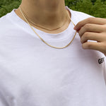 Fashionable simple double-layer flat snake chain design punk style all-match necklace - QH Clothing