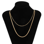 Fashionable simple double-layer flat snake chain design punk style all-match necklace - QH Clothing