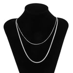 Fashionable simple double-layer flat snake chain design punk style all-match necklace - QH Clothing