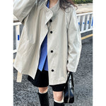 Spring Trench Coat with Stand Collar - QH Clothing