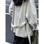 Spring Trench Coat with Stand Collar - QH Clothing