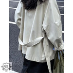 Spring Trench Coat with Stand Collar - QH Clothing