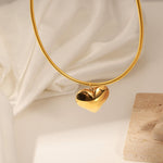 18K gold trendy fashionable love design light luxury style pendant necklace - QH Clothing