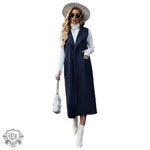 Trendy Woolen Coat Autumn Winter Slim Fit Slimming Fashionable Women Blue Coat - Quality Home Clothing| Beauty