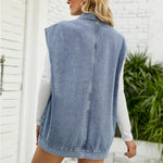 Trendy Denim Sleeveless Vest - Clothing