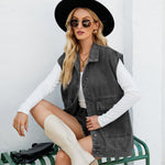 Trendy Denim Sleeveless Vest - Clothing