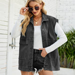 Trendy Denim Sleeveless Vest - Clothing