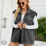 Trendy Denim Sleeveless Vest - S / Dark Grey - Clothing