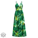 Women  Bohemian Printed Maxi Dress Sexy V neck Strap Dress - Quality Home Clothing| Beauty