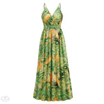 Women  Bohemian Printed Maxi Dress Sexy V neck Strap Dress - Quality Home Clothing| Beauty