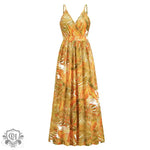 Women  Bohemian Printed Maxi Dress Sexy V neck Strap Dress - Quality Home Clothing| Beauty