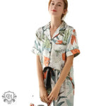 ​Tropical Silk Pajama Set -  QH Clothing