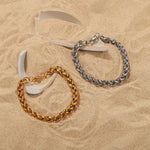 Fashion 18K Gold Plated/Steel Color Simple Bracelet -  QH Clothing