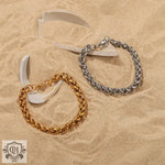 Fashion 18K Gold Plated/Steel Color Simple Bracelet -  QH Clothing