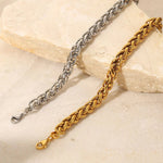 Fashion 18K Gold Plated/Steel Color Simple Bracelet -  QH Clothing