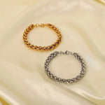 Fashion 18K Gold Plated/Steel Color Simple Bracelet -  QH Clothing