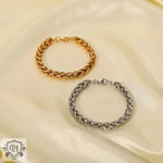 Fashion 18K Gold Plated/Steel Color Simple Bracelet -  QH Clothing