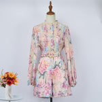 Two Piece Floral Short Set - M / Multi-1 - Clothing