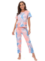 Two Piece Patterned Lounge Set - QH Clothing