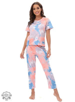 Two Piece Patterned Lounge Set - QH Clothing