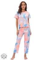 Two Piece Patterned Lounge Set - QH Clothing