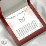 "Love Eternal: Two-Tone Interlocking Heart Necklace in Gift Light Box" -  QH Clothing