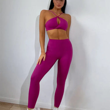 Super Stretch Running Fitness Yoga Wear Women Twist Bra Pleated Yoga Pants Four Piece Set - Quality Home Clothing| Beauty