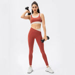 High Strength Sports Suit Women One Piece Workout Bra Non Embarrassing Line High Waist Trousers Nude Feel Yoga Two Piece Suit - Quality Home Clothing| Beauty