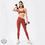 High Strength Sports Suit Women One Piece Workout Bra Non Embarrassing Line High Waist Trousers Nude Feel Yoga Two Piece Suit - Quality Home Clothing| Beauty