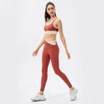 High Strength Sports Suit Women One Piece Workout Bra Non Embarrassing Line High Waist Trousers Nude Feel Yoga Two Piece Suit - Quality Home Clothing| Beauty