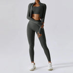 Outdoor Sports Skinny Yoga Clothes Suit Nude Feel Fitness Clothes Shockproof High Waist Yoga Clothes Three Piece Suit - Quality Home Clothing| Beauty