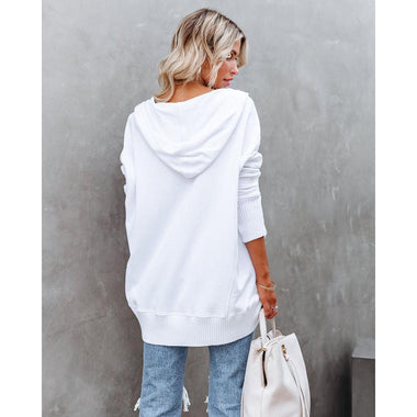 V-neck Hooded Batwing Sleeve Sweatshirt - QH Clothing