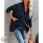 V-neck Hooded Batwing Sleeve Sweatshirt - QH Clothing