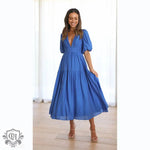 Summer V-Neck Ruffled Maxi Dress - QH Clothing