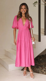 Summer V-Neck Ruffled Maxi Dress - QH Clothing