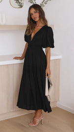 Summer V-Neck Ruffled Maxi Dress - QH Clothing