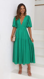 Summer V-Neck Ruffled Maxi Dress - QH Clothing