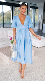 Summer V-Neck Ruffled Maxi Dress - QH Clothing