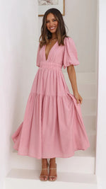 Summer V-Neck Ruffled Maxi Dress - QH Clothing