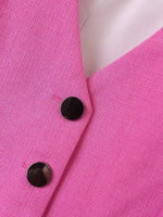 V-Neck Solid Buttoned Vest - Clothing