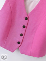 V-Neck Solid Buttoned Vest - Clothing