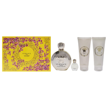 Versace Eros pour Femme Gift Set 100ml EDP + 5ml EDP + 100ml Body Lotion + 100ml Shower Gel - Fragrance