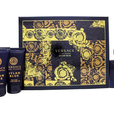 Versace Pour Homme Dylan Blue Presentset 50ml EDT + 50ml Aftershave Balm + 50ml Perfumed Bath & Shower Gel - Fragrance