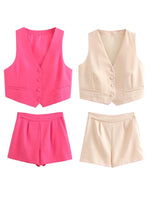 Vest Top Two-Piece Set - Clothing